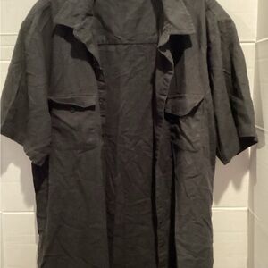 Men's Gino lussari Black Short Sleeve button up shirt size x large